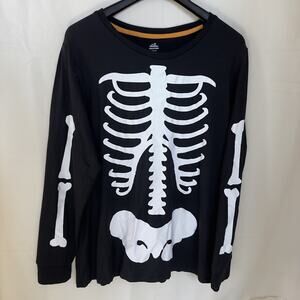Celebrate Halloween Large Top Only Pajama Glow In The Dark Skeleton